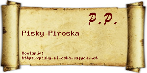 Pisky Piroska névjegykártya